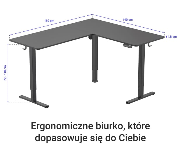 Silver Monkey Biurko elektryczne ECD-300 black - 1258051 - zdjęcie 4